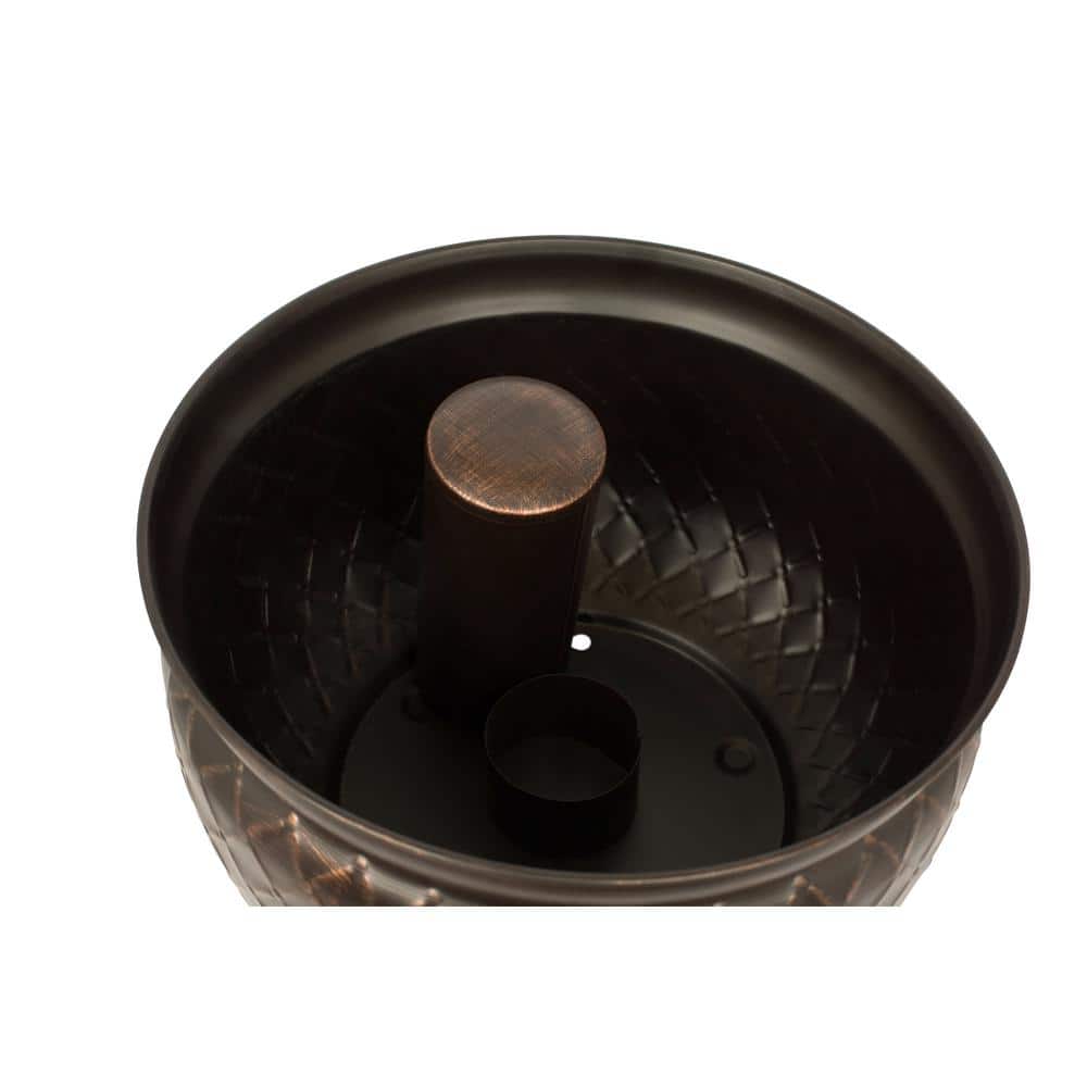 Brown Steel Water Hose Pot with Copper Accents