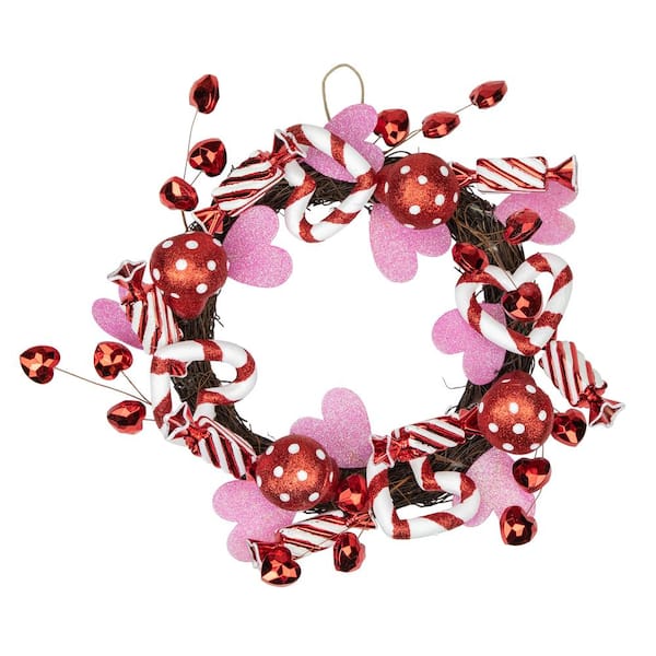 Northlight 16 in. Unlit Red and White Candies and Hearts Valentine's Day Wreath