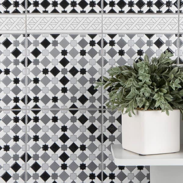 Sevillano Listello Camino White 2 in. x 7-7/8 in. Glossy Ceramic Wall Tile Trim