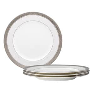Odessa Platinum 8.5 in. (Platinum) Bone China Salad Plates, (Set of 4)