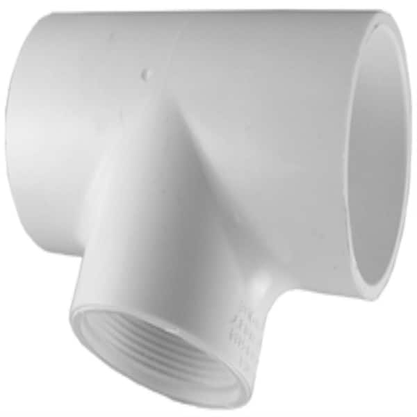 Charlotte Pipe 3 4 In X 3 4 In X 1 2 In Pvc Schedule 40 S X S X Female Pipe Thread Reducing Tee Pvchd The Home Depot