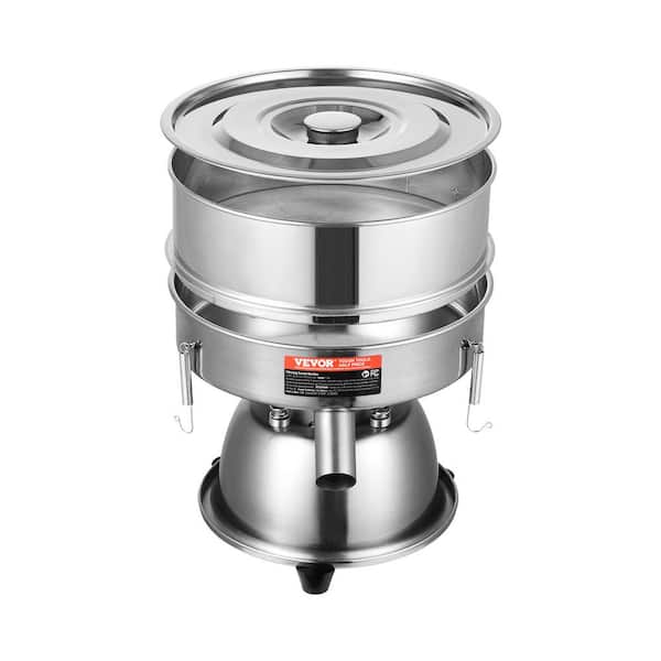 VEVOR Automatic Electric Vibrating Sieve, Stainless Steel Sifter Shaker Machine with 30+50 Mesh, 45 W Automatic Powder Sifter