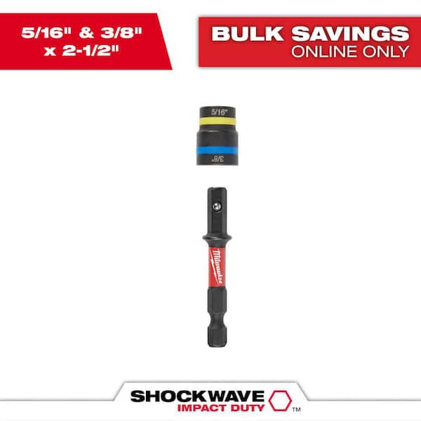 SHOCKWAVE Impact Duty 5/16 in. and 3/8 in. x 2-1/2 in. Quik-Clear 2-in-1 Magnetic Nut Driver (1-Pack)