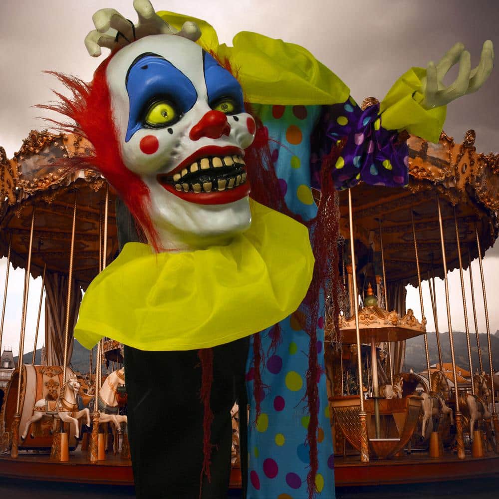 Life-Size Scary Talking Clown with Flashing Red Eyes