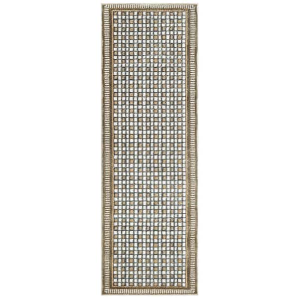 Nourison Nordic Multicolor 2 ft. x 6 ft. Geometric Contemporary Runner Area Rug