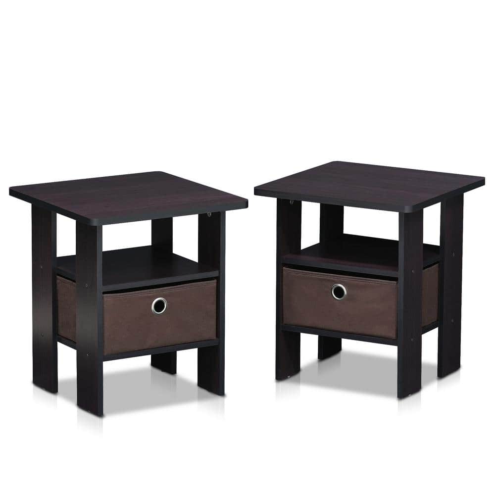 Home Living Espresso Storage End Table (Set of 2) - thumbnail 2
