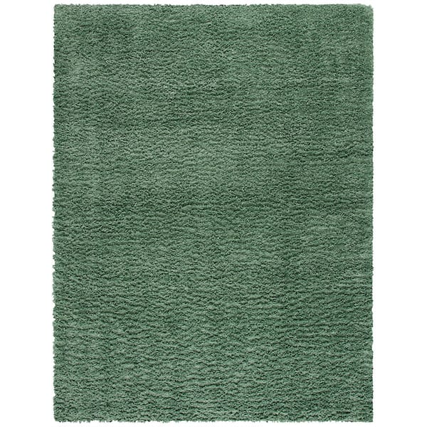 SAFAVIEH August Shag Green 10 ft. x 14 ft. Solid Color Shag Area Rug