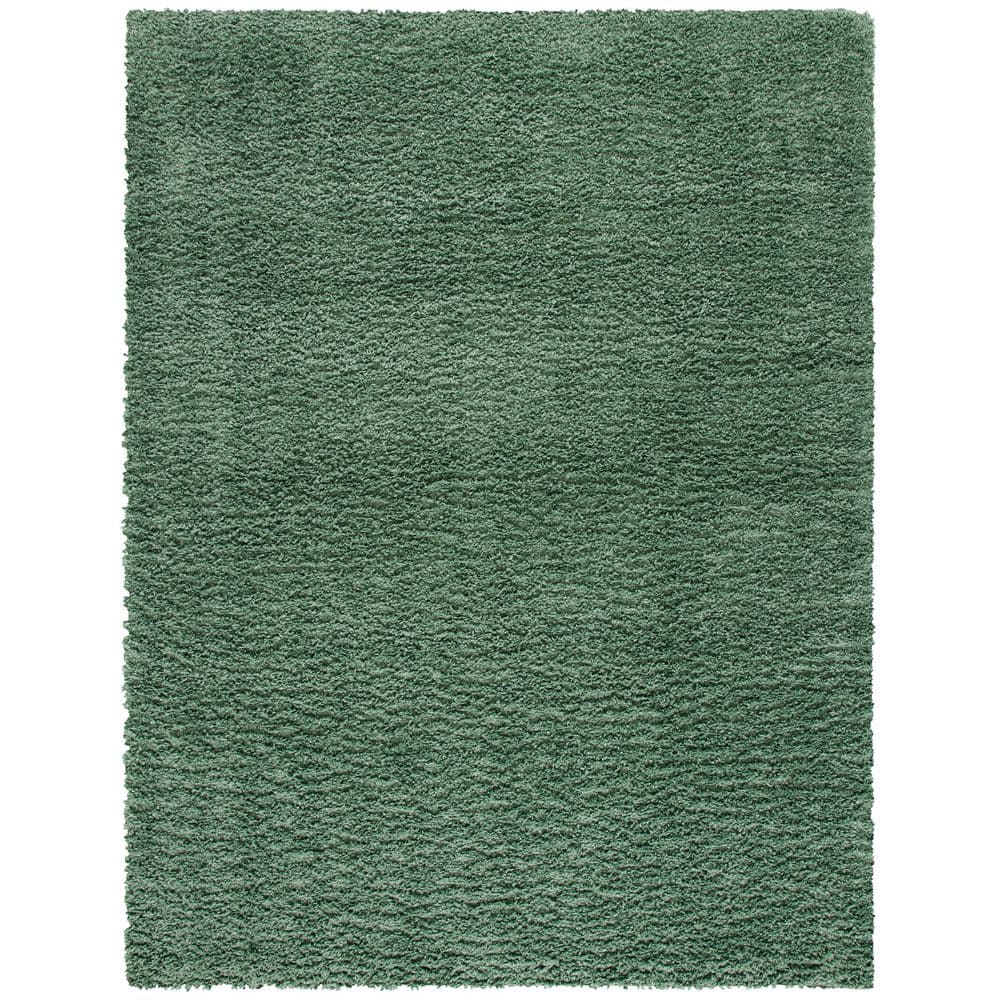SAFAVIEH August Shag Green 9 ft. x 12 ft. Solid Area Rug AUG200Y-9W ...