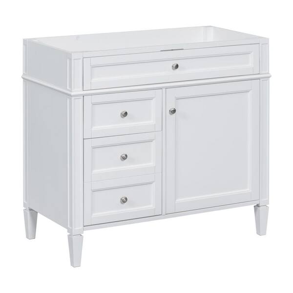 Vienna 36 in. Modern Freestanding Bath Vanity Cabinet without Top in White with 2 Drawers and Tip-out Drawer