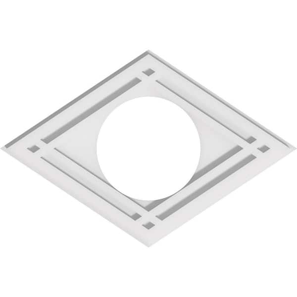 Ekena Millwork 20 in. x 13.37 in. x 1 in. Diamond Architectural Grade PVC Contemporary Ceiling Medallion