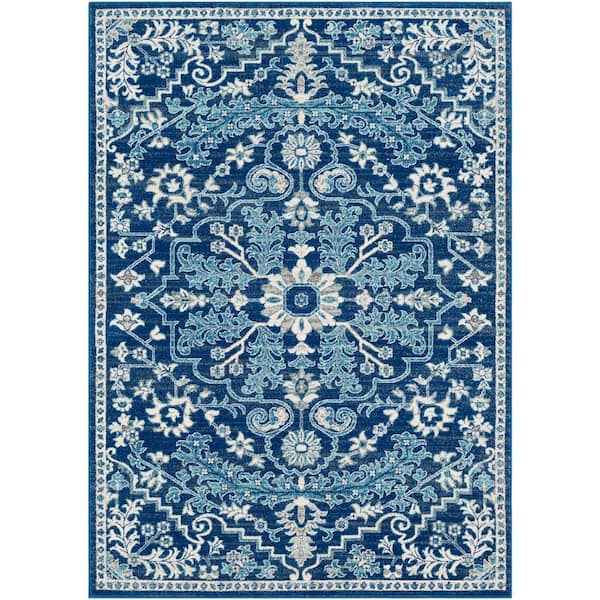 Livabliss Demeter Navy/Teal 3 ft. 11 in. x 5 ft. 7 in. Oriental Area Rug