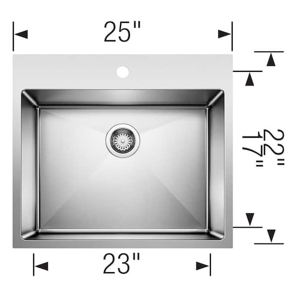 Blanco QUATRUS R15 25 in. x 22 in. Drop-in/Undermount Laundry 