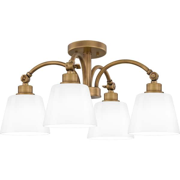 Quoizel Iota 22 In. Weathered Brass Semi-Flush Mount