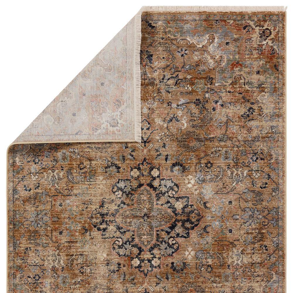 Amena Gold and Gray Medallion Synthetic 8' x 10' Area Rug