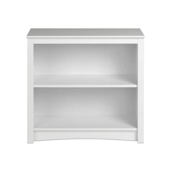 Prepac Home Office 31.5 in. W x 29 in. H x 13 in. D White 2-Shelf Standard Bookcase