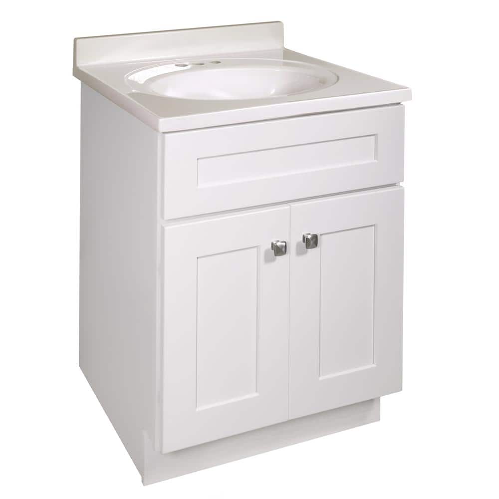 Brookings 25 in. Bathroom Vanity with Cultured Marble Vanity Top - Fully As