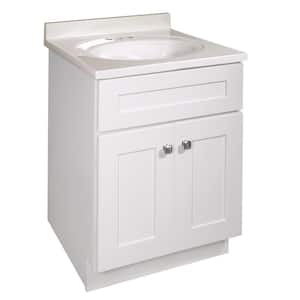 Brookings 25 in. Bathroom Vanity with Cultured Marble Vanity Top - Fully Assembled Bathroom Vanity with Sink, White