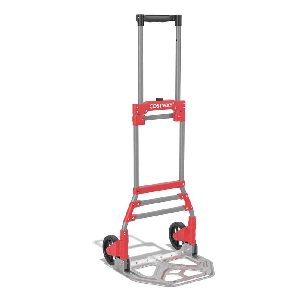 Folding Hand Truck 150lbs Capacity Dolly with Telescoping Handle & Bungee Cord