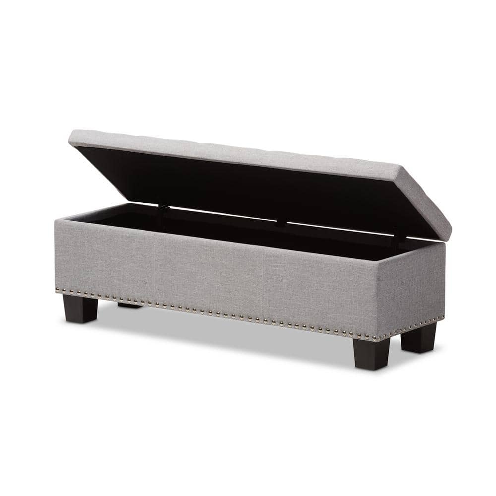 Hannah 53'' Grayish Beige Button-Tufted Storage Ottoman Bench