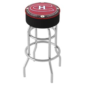 Montreal Canadiens Throwback 31 in. Red Backless Metal Bar Stool with Vinyl Seat