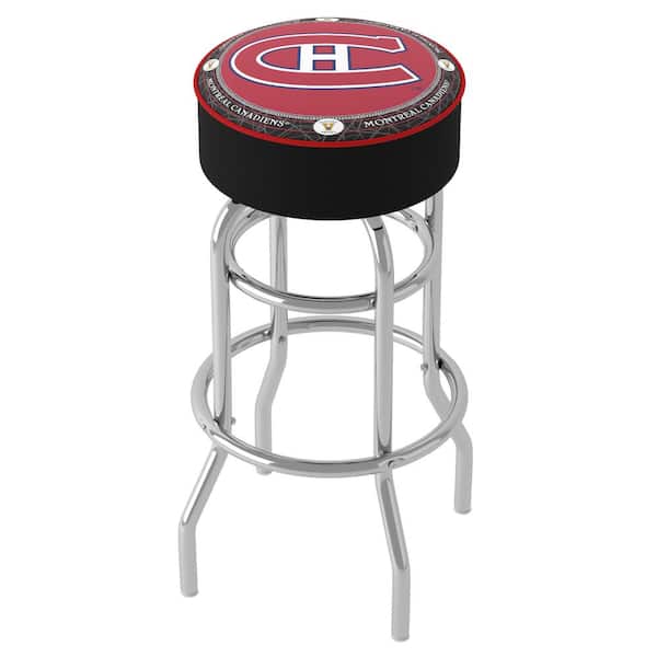 Unbranded Montreal Canadiens Throwback 31 in. Red Backless Metal Bar Stool with Vinyl Seat