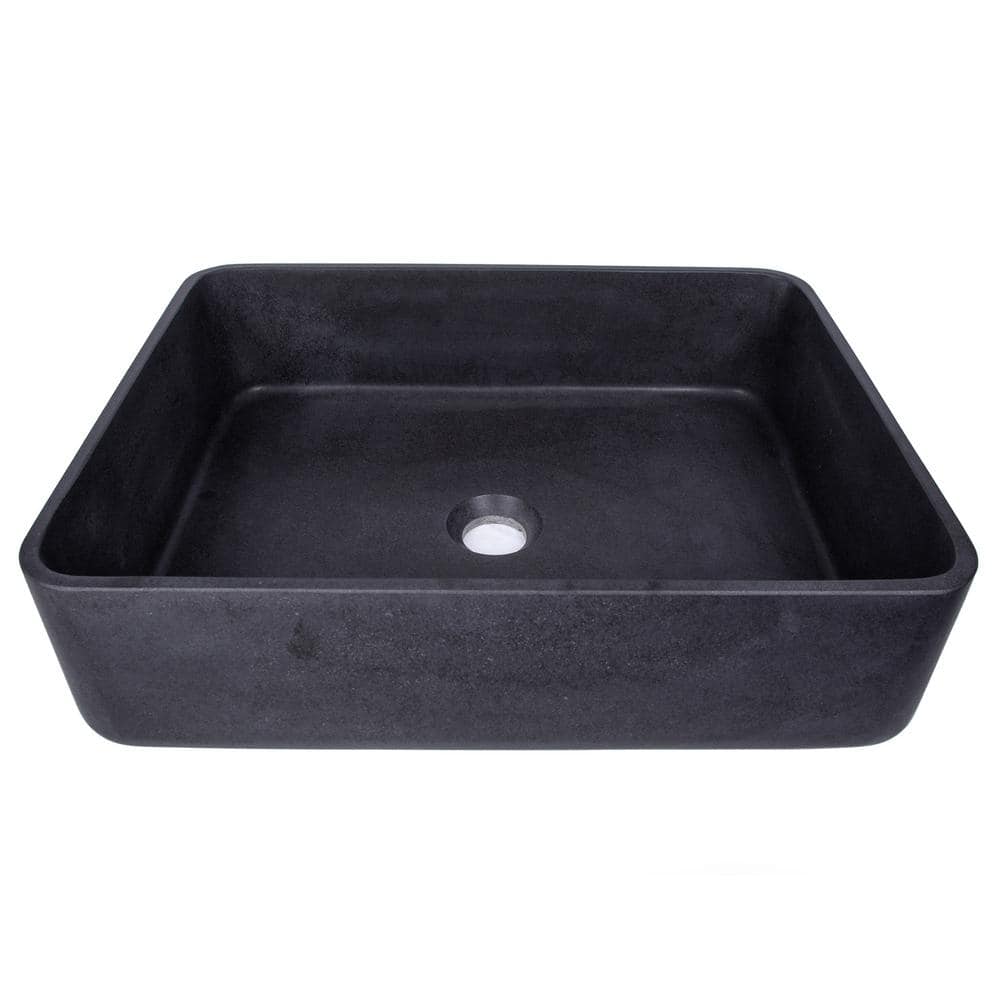 Eden 19'' Black Lava Stone Rectangular Vessel Sink