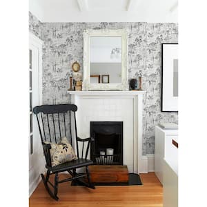 Walden Black Forest Fabric Pre-Pasted Matte Strippable Wallpaper