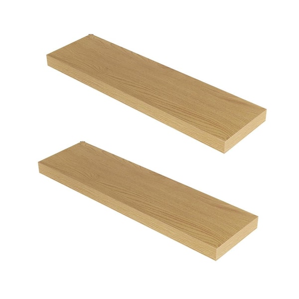 24 in. W x 6.7 in. D x 1.4 in. H White Floating Shelves with Invisible Brackets for Wall Mounted Storage