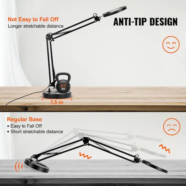 5X LED Magnifying Lamp Desk Light with Clamp Adjustable Arm for