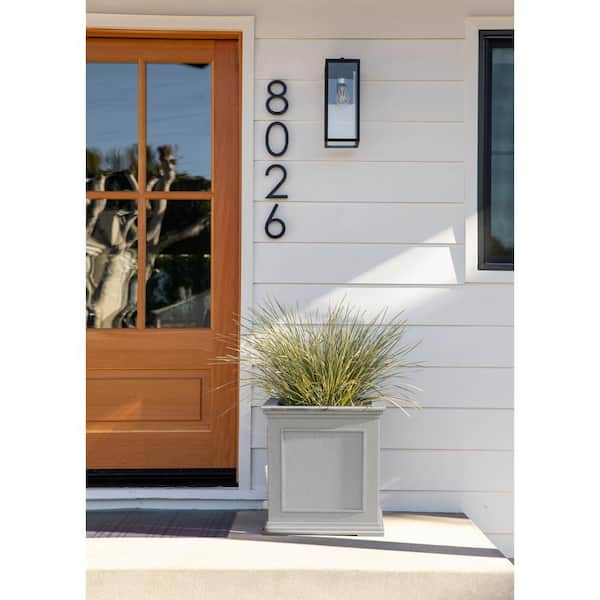 Brixton Series 20 in. Cube Gray Plastic Planter