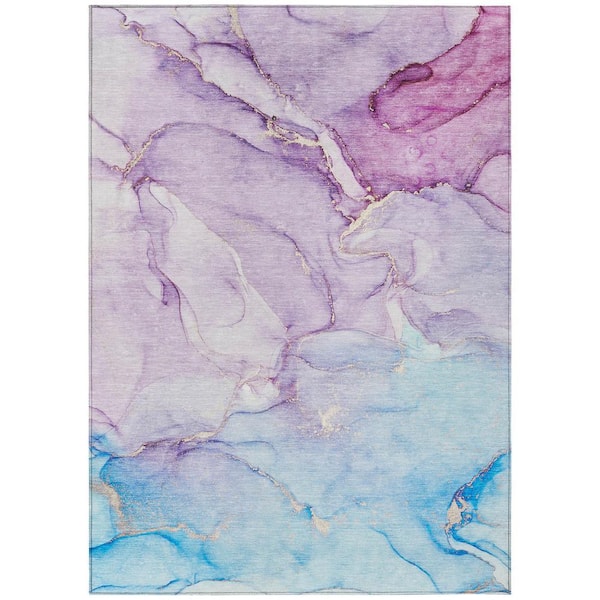 Chantille ACN516 Purple 5 ft. x 7 ft. 6 in. Machine Washable Indoor/Outdoor Geometric Area Rug
