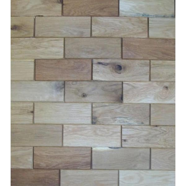 Rustix Woodbrix 3 in. x 8 in. White Oak Wooden Wall Tile