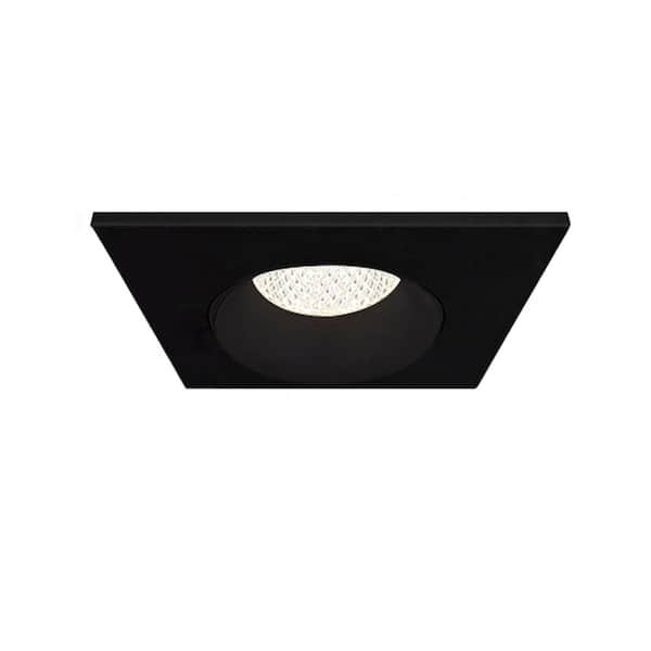 Eurofase Midway 3.5 in. Square 2700K-5000K Selectable CCT Remodel Regressed Gimbal Integrated LED Recessed Light Kit in Black