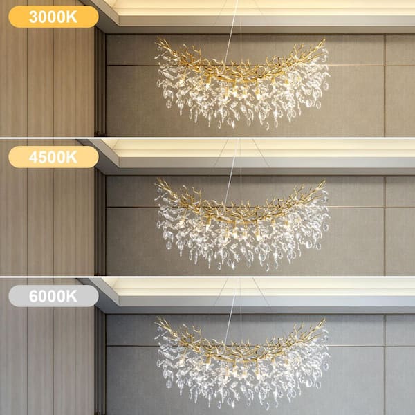 YUYI Modern Chandelier 43 in. 12-Light Gold Chandelier for Dinning