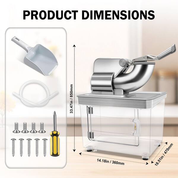 Hooure 1400 oz. Commercial Ice Crusher ETL Approved Stainless