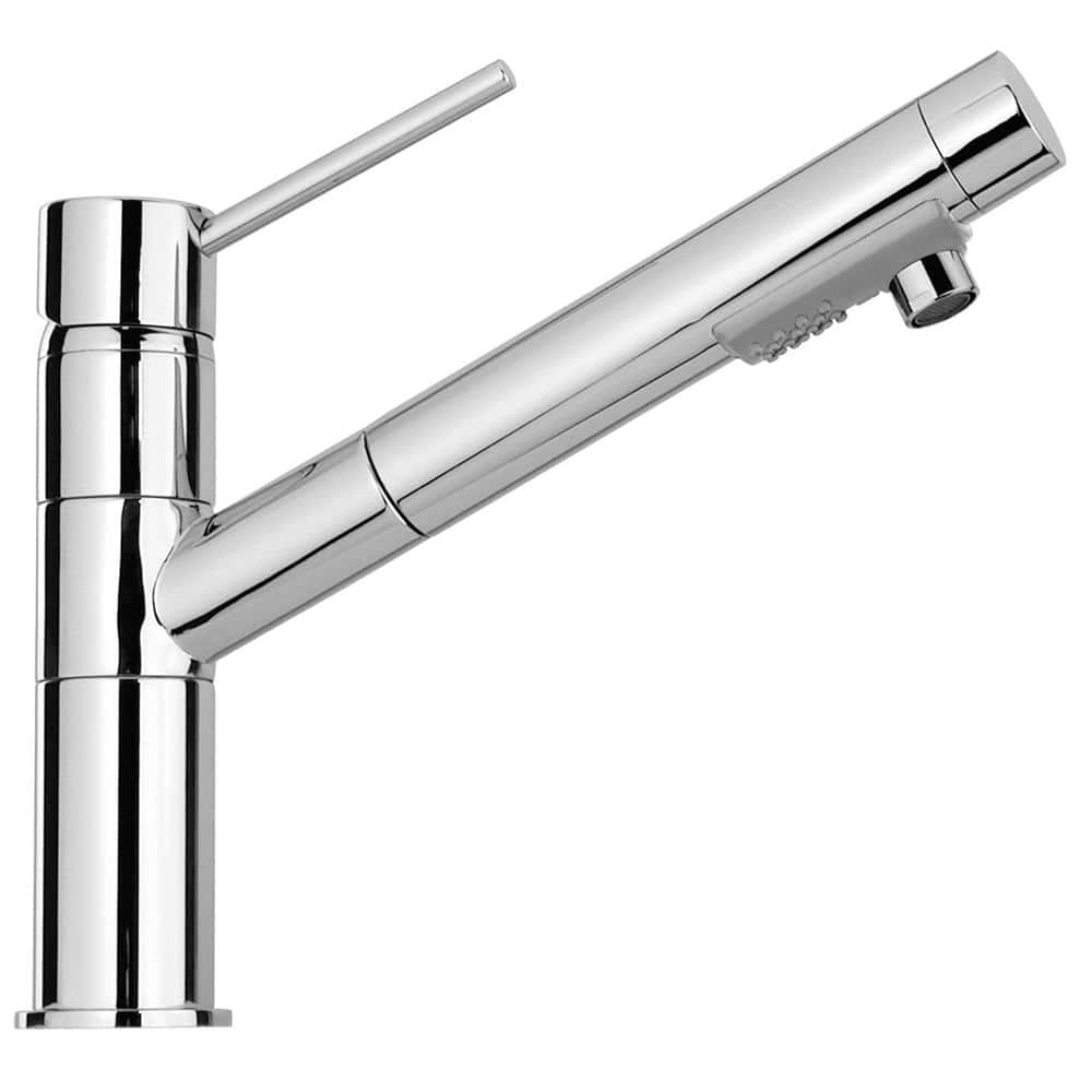 Chrome Single Handle Pull-Out Spray Kitchen Faucet