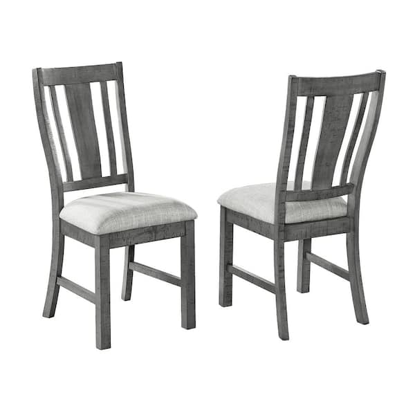 Best Quality Furniture Charlie Rustic and Light Gray dining Chairs (set of 2)