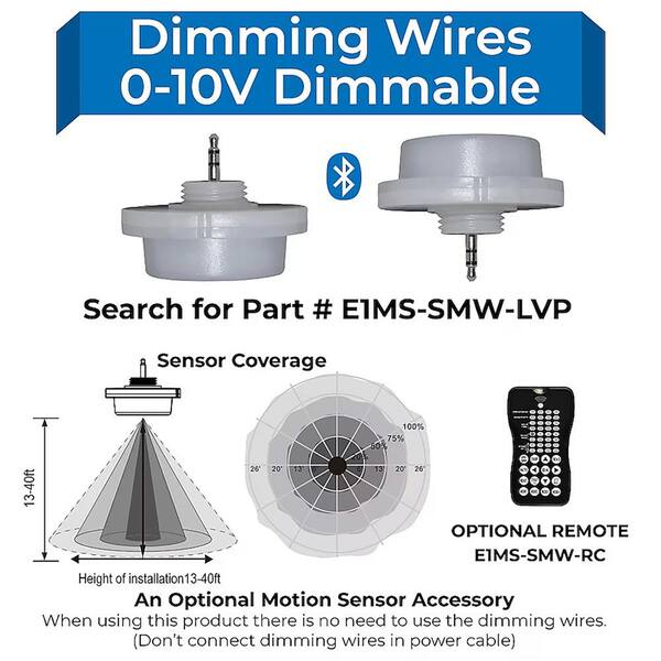 ENERGETIC LIGHTING 11.81 in x 11.81 in 20250 Lumen 5000K Daylight LED High Bay Light