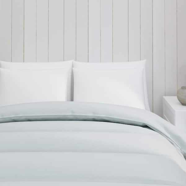 300tc Cotton Sateen Light Warmth Light Blue Down Alternative Full/Queen Comforter