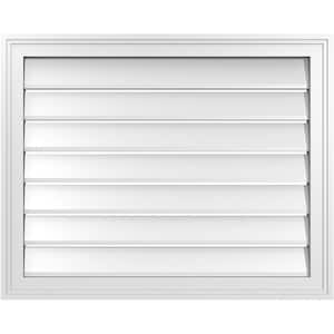 30" x 24" Vertical Surface Mount PVC Gable Vent: Functional with Brickmould Frame