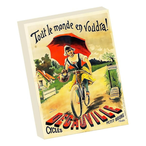 VENICE BEACH Collections Decauville Cycles Vintage French Cycling Poster by Grotto Studios Unframed Graphic Print Abstract 24 in. x 18 in.