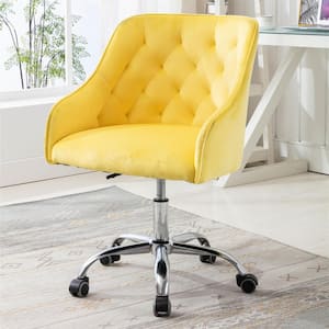 Modern Swivel Shell Chair for Living Room, Yellow Leisure office Chair
