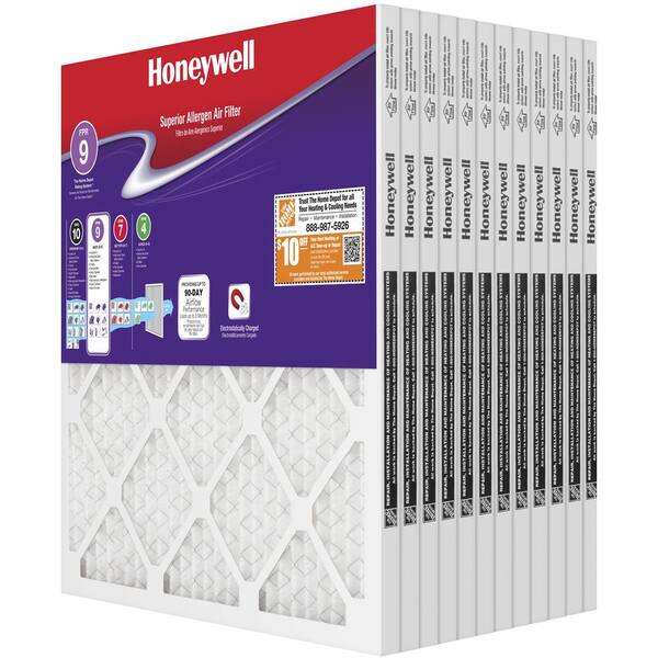 Honeywell 24 x 24 x 1 Superior Allergen Pleated MERV 11 - FPR 9 Air Filter (12-pack)