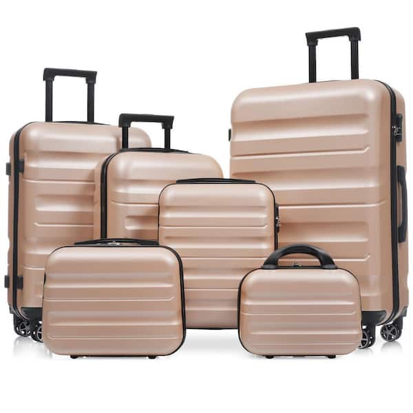 Merax 6 or more Bags 6-Piece Champagne ABS Hardshell 12&quot