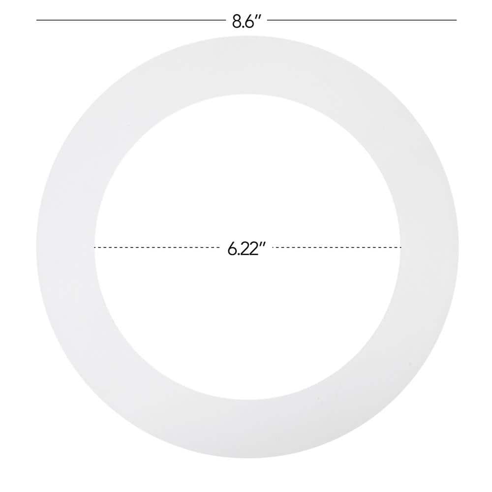 White Round Plastic Goof Rings for Recessed Lights, 8.6" Diameter, 12 Pack