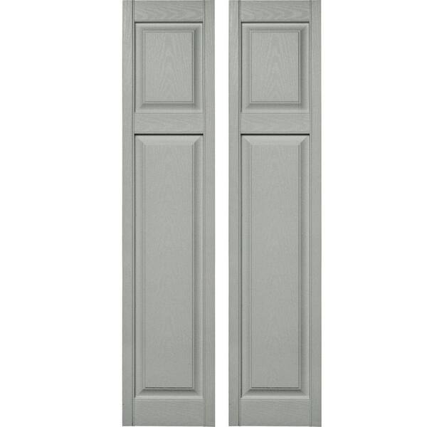 Builders Edge 15 in. x 67 in. Cottage Style Raised Panel Vinyl Exterior Shutters Pair #284 Sage