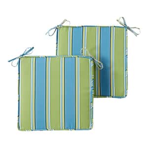 18 in. x 18 in. Cayman Stripe Square Outdoor Seat Cushion (2-Pack)