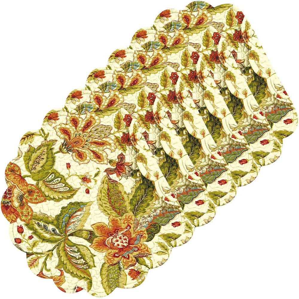 C&F HOME Amelia Round Red Placemat (Set of 6) 862601524S6 The Home Depot