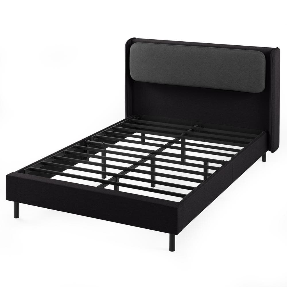 Zinus Avery Black Full Platform Bed With Reclining Headboard And USB ...