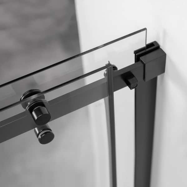 Primo 60 in. x 57.50 in. Frameless Sliding Bathtub Door in Black Without Handle Primo 60 in. x 57.50 in. Frameless Sliding Bathtub Door in Black Without Handle